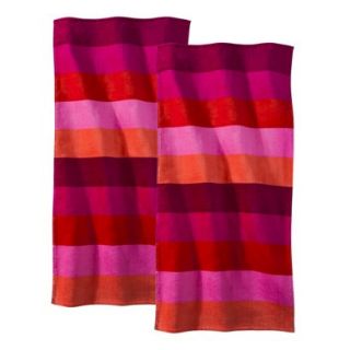 Rugby Stripes Red Beach Towel   2 pack