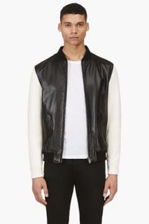 A.p.c. Black Leather And Linen Louis Wong Edition Jacket