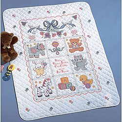 Babies Are Precious Crib Cover Stamped Cross Stitch Kit