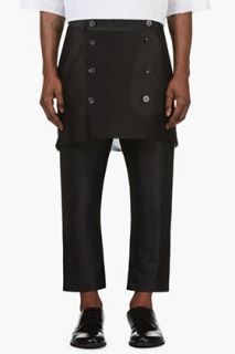 Thamanyah Black Button Front Trench Trousers