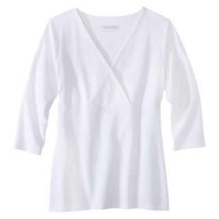 Womens Double Layer 3/4 Sleeve Tee   White   M