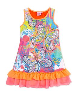 Sublimation Butterfly/Animal Print Dress, 4 6X