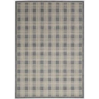 Kailash Woven Steel Plaid Print Rug (79 X 1010)