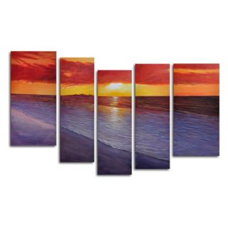 Twilight Shore 5 Piece Canvas Wall Art   68W x 36H in. Multicolor   M 2153