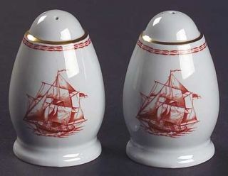 Spode Trade Winds Red Salt & Pepper Set, Fine China Dinnerware   Red Bands And S