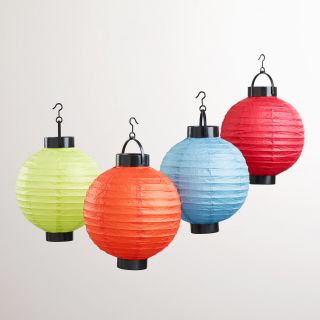 Multicolored Battery Operated Paper Lanterns, Set of 4   World Market