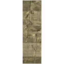 Nourison Hand tufted Reflections Green Wool Rug (23 X 8)