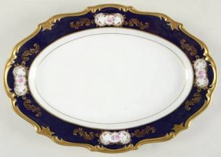 Reichenbach 8159k 12 Oval Serving Platter, Fine China Dinnerware   Cobalt Blue