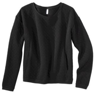 Xhilaration Juniors Quilted Sweatshirt   Black S(3 5)