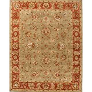 Hand tufted Traditional Oriental Pattern Green Rug (8 X 10)