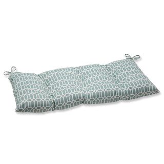 Pillow Perfect Outdoor Rhodes Quartz Wrought Iron Loveseat Cushion (Spa blue/off whiteClosure Sewn seam closureUV Protection Yes Weather Resistant Yes Care instructions Spot clean or hand wash Dimensions 44 inches long x 18.5 inches wide x 5 inches d