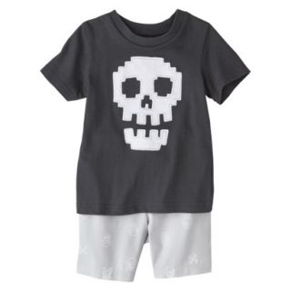 Circo Infant Toddler Boys Skull Tee & Short Set   Charcoal 18 M