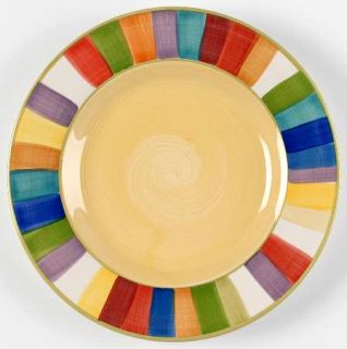 Philippe Richard Rainbow Stripes Dinner Plate, Fine China Dinnerware   Multicolo