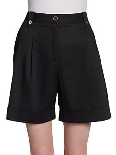Cuffed Cotton Cargo Shorts   Black