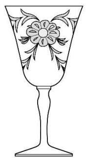 Reizart Marjory Water Goblet   Stem# 520, Cut Flowers & Leaves,No Trim