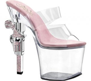 Womens Pleaser Revolver 702   Clear/Baby Pink/Clear High Heels
