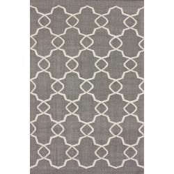 Nuloom Handmade Flat weave Marrakesh Trellis Gray Wool Area Rug (5 X 8)