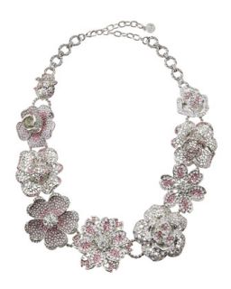 Pavï¿½ Crystal Multi Flower Necklace