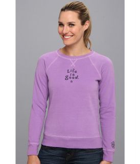 Life is good Softwash Crew Sweatshirt Womens Sweatshirt (Purple)