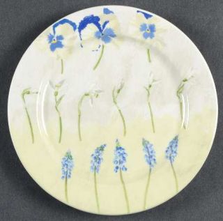 Gien Alice Wine Bottle Coaster, Fine China Dinnerware   White&Blue Flowers, Gree