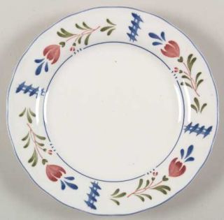 Nikko Avondale Salad Plate, Fine China Dinnerware   Provincial,Red/Blue Flowers,