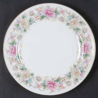 Noritake Mystery #196 Salad Plate, Fine China Dinnerware   Multicolor Floral Bor
