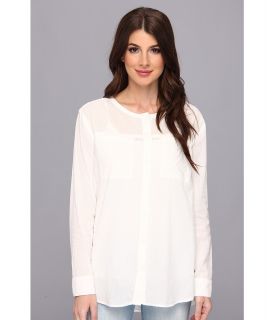 Calvin Klein Jeans L/S Clean Pocket Shirt Womens Long Sleeve Pullover (White)