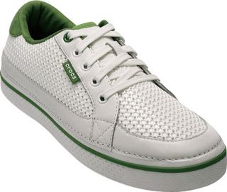 Mens Crocs Drayden   White/Parrot Green Lace Up Shoes