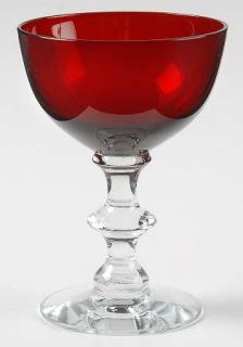 Morgantown Radiant Ruby Liquor Cocktail   Stem #7685, Ruby Bowl, Clear Stem