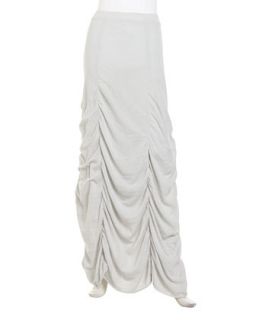 Romance Ruched Pleated Maxi Skirt, Concrete