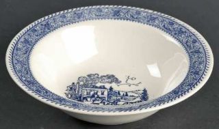 Homer Laughlin  Shakespeare Country Blue (Leaves) Rim Cereal Bowl, Fine China Di