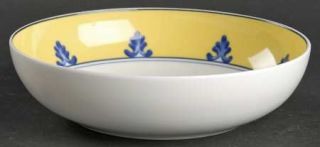 Vista Alegre Pavilion Coupe Cereal Bowl, Fine China Dinnerware   Yellow Border,B