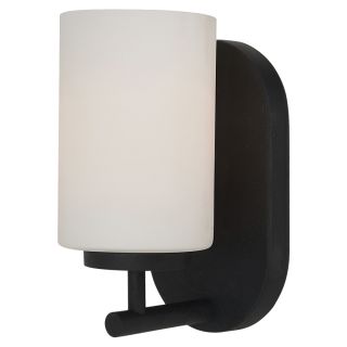 Oslo 1 light Blacksmith With Satin Etched Glass Bathroom Wall Sconce
