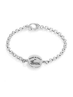 Gucci Sterling Silver Signature Chain Bracelet   Silver