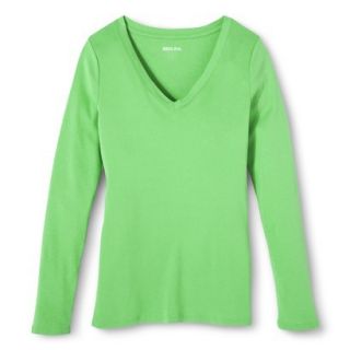 Womens Ultimate Long Sleeve V Neck Tee   Pristine Green   XL