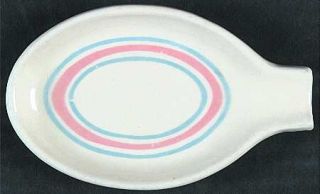 Nelson McCoy Pink & Blue Stripes Spoon Rest/Holder (Holds 1 Spoon), Fine China D