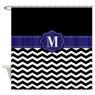  Black Blue Chevron Shower Curtain  Use code FREECART at Checkout