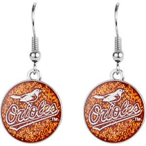 Baltimore Orioles AMINCO INC. Glitter Dangle Earrings Aminco