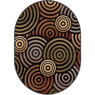 Rhythm 105360 Multi Contemporary Area Rug (6 7 X 9 6 Oval) (MultiSecondary Colors Brown, red, green, blue, beigeShape OvalTip We recommend the use of a non skid pad to keep the rug in place on smooth surfaces.All rug sizes are approximate. Due to the d