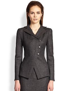Armani Collezioni Herringbone Jersey Jacket   Grey