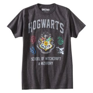 Harry Potter Hogwarts Mens Graphic Tee   Charcoal Heather XL
