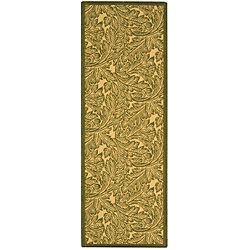 Indoor/ Outdoor Acklins Natural/ Olive Runner (24 X 67) (IvoryPattern FloralMeasures 0.25 inch thickTip We recommend the use of a non skid pad to keep the rug in place on smooth surfaces.All rug sizes are approximate. Due to the difference of monitor co