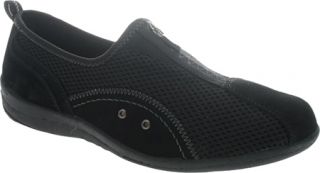 Womens Spring Step Racer   Black Suede/Mesh Casual Shoes