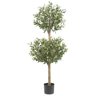 Double Silk 4.5 foot Olive Topiary
