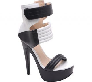 Womens L & C Bianca 1 0A   White/Black Velcro Shoes