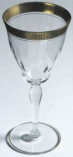 Glastonbury   Lotus Rambler Rose 1125 Gold Water Goblet   Stem #1125, Optic,  Go