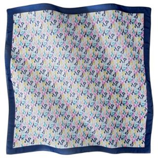 Multicolor Lobster Print Scarf with Blue Border   Blue