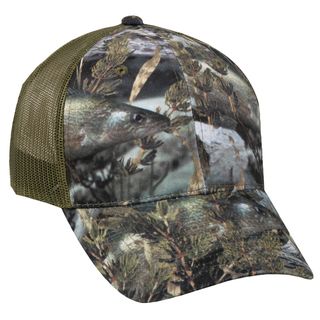 Fishouflage Camo Walleye Mesh Back Adjustable Hat (60 percent cotton, 40 percent polyesterOne size fits mostPro style structured cap with pre curved visorFishouflage branded woven label back strapVelcro closure)