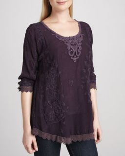 Womens Eyelet Panel Tunic   Johnny Was Collection