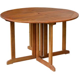 Eucalyptus Folding Dining Table (BrownMaterials Eucalyptus HardwoodFinish Oil Based StainWeather resistant UV protection Dimensions 28.35 inches high x 47.2 inches long x 47.2 inches wideWeight 39 pounds )